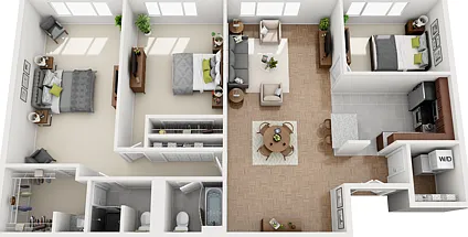 Beautiful Spacious 3 Bedroom Apartment with Lots of closet space, Laundry Room, and Island Kitchen Beautiful Spacious 3 Bedroom Apartment with Lots of closet space, Laundry Room, and Island Kitchen