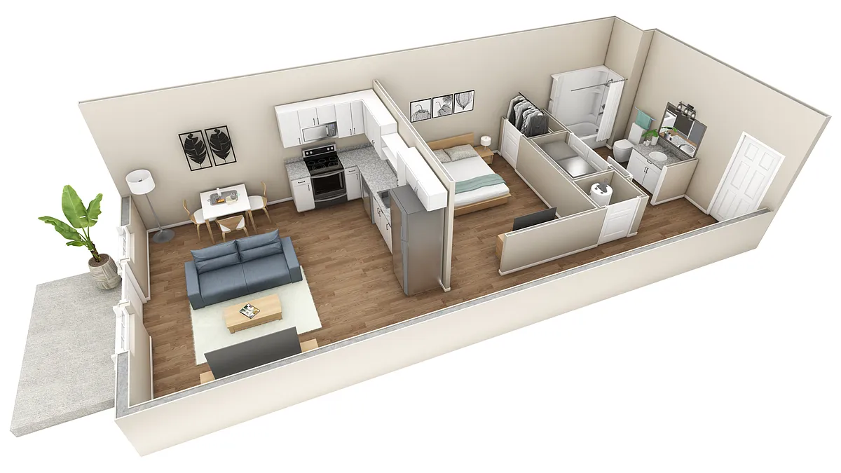 Floor plan Studio Premier Courtyard