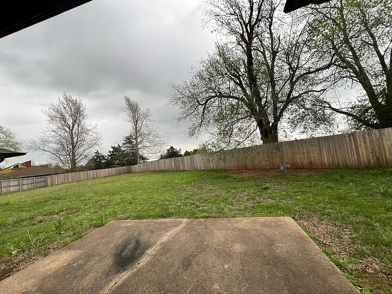 Fenced in back yard.