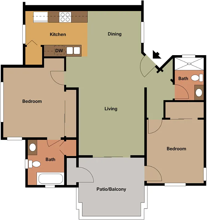 Floor plan B1 Available June 30