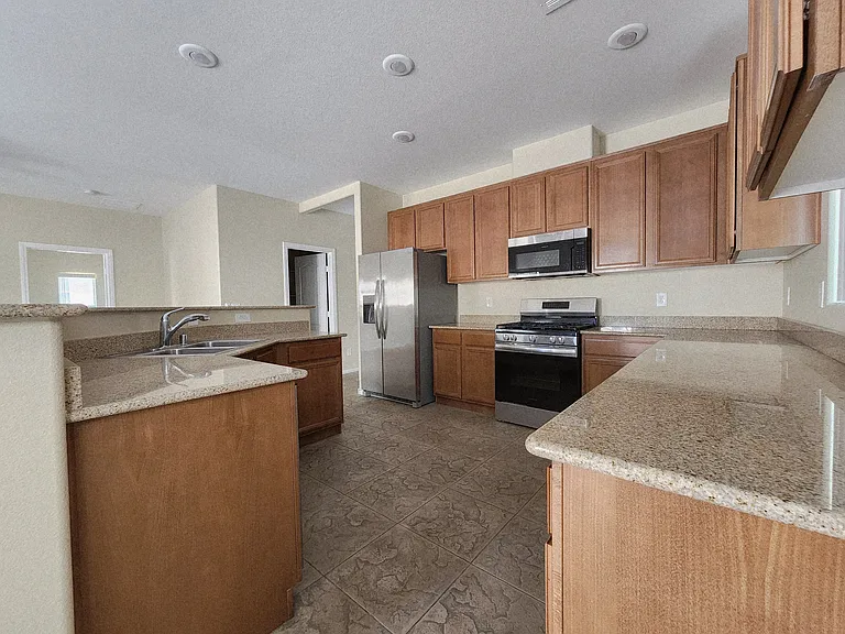 Great amount of counter space and cabinets