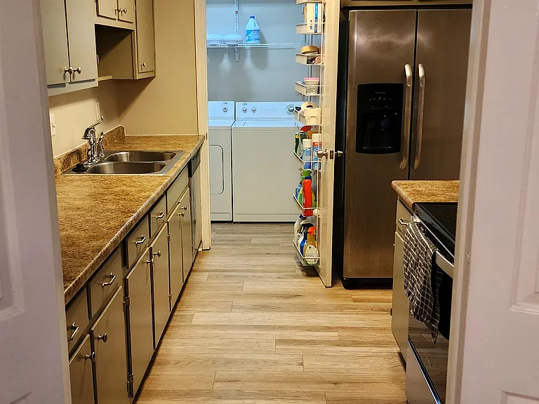 kitchen into the laundry room