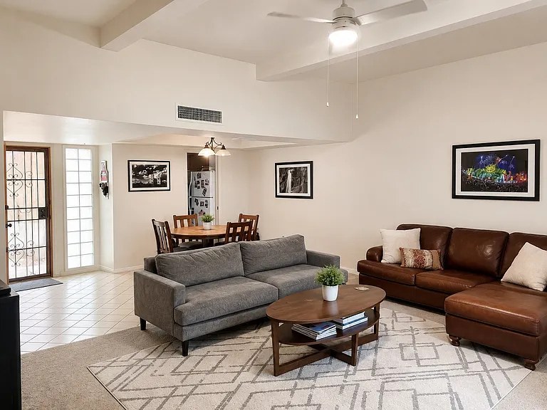 Living + dining area open layout (table with lighting)