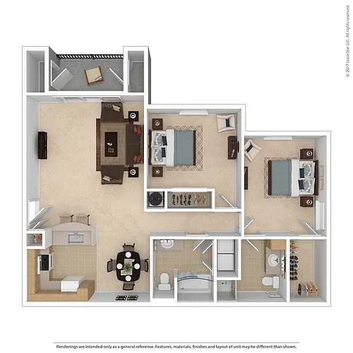 Floor plan 2 Bedroom Traditional