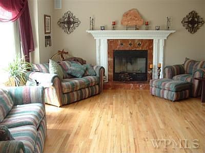 Family Room with Fireplace and wired for surround sound