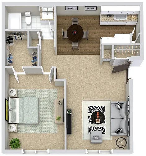 Floor plan 1 Bedroom 1 Bath