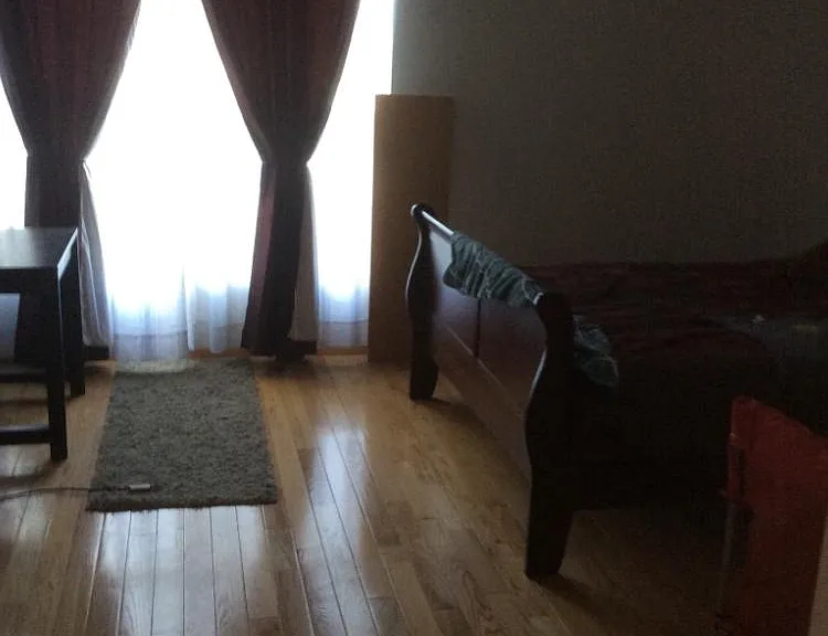 Blackout curtains in the master bedroom