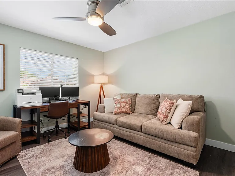 Office with Pull out Queen Bed, Dual Monitors, Docking Station and Printer. 5th Sleeping area