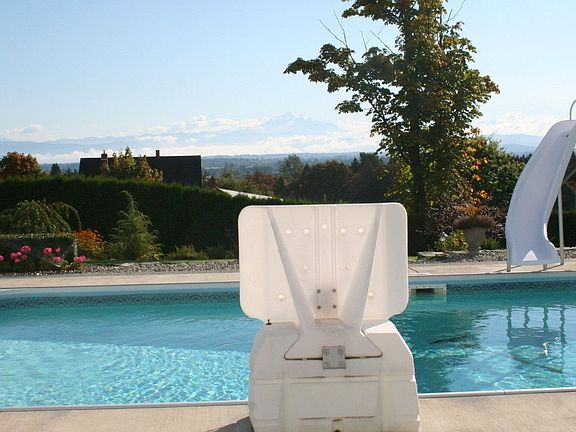 Salt water pool with Mt. Baker view in background