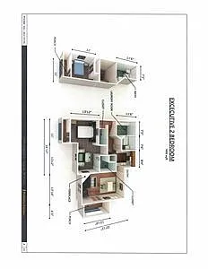 Floor plan 2 bedroom / 2 bath Executive L
