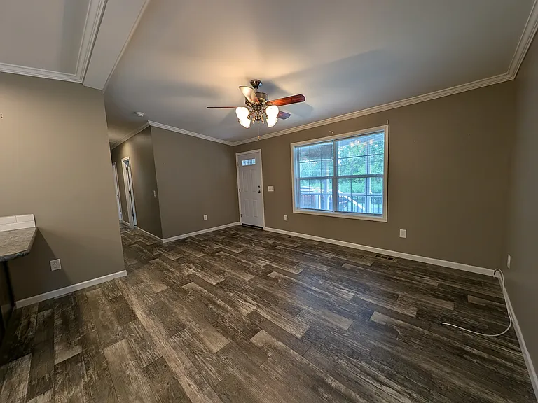 View from kitchen to living room