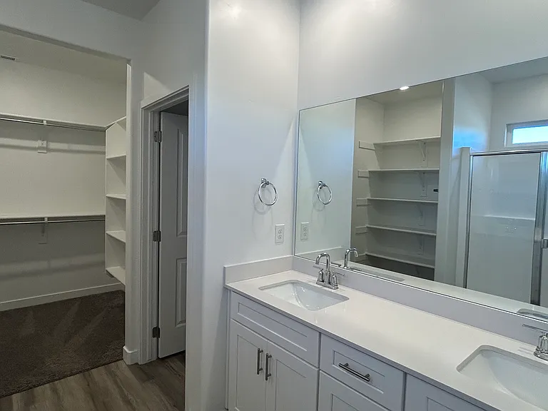 Primary bathroom and walk in closet