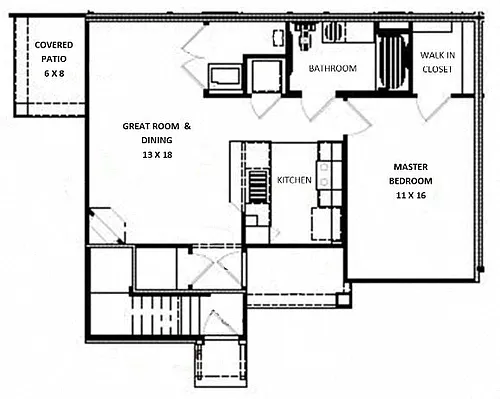 Floor plan 1 Bedroom - 1st Floor