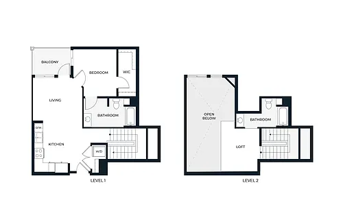 Floor plan One Bedroom Loft A1L