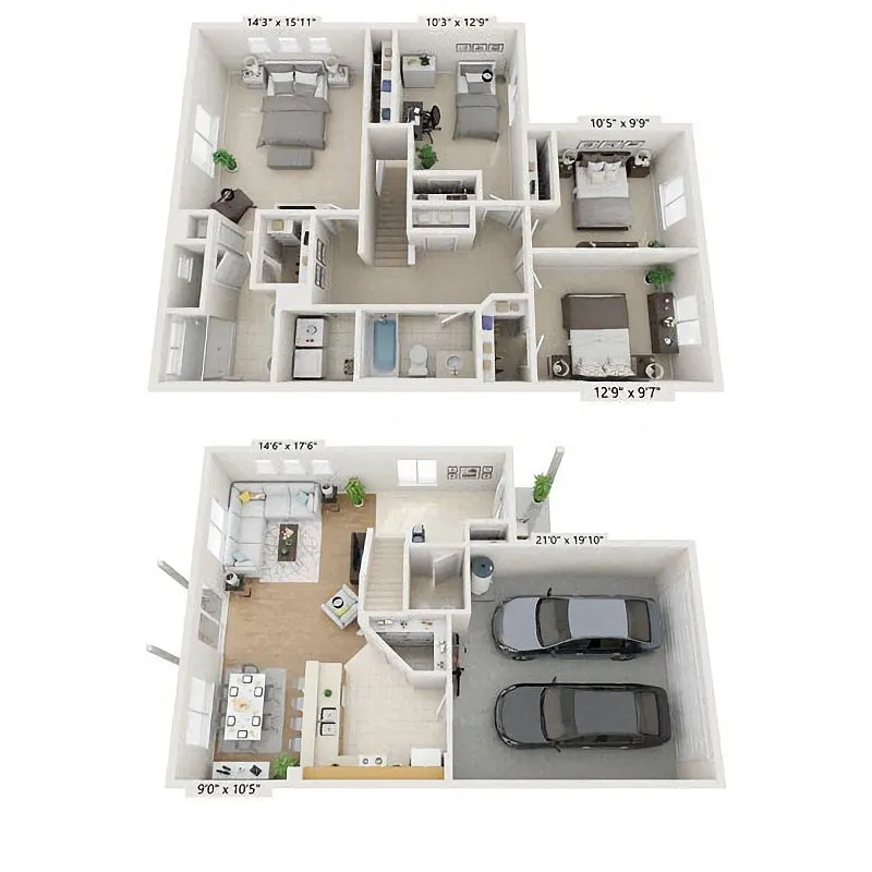 Floor plan 4 Bed 2.5 Bath