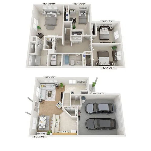Floor plan 4 Bed 2.5 Bath
