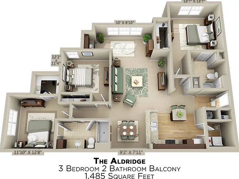 3 Bedroom | 2 Bath | 1485 SF 3 Bedroom | 2 Bath | 1485 SF