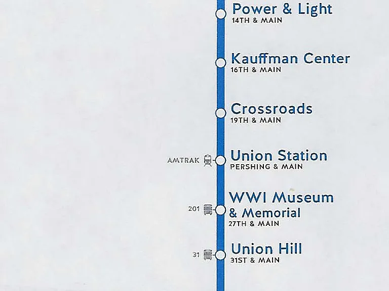 STREET CAR STOPS INCLUDING BALTIMORE STUDIOS