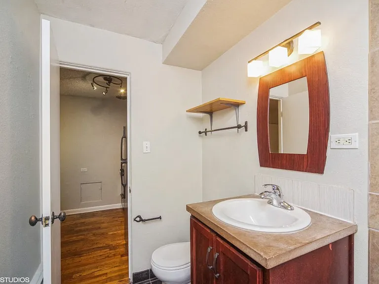 Bathroom with vanity storage