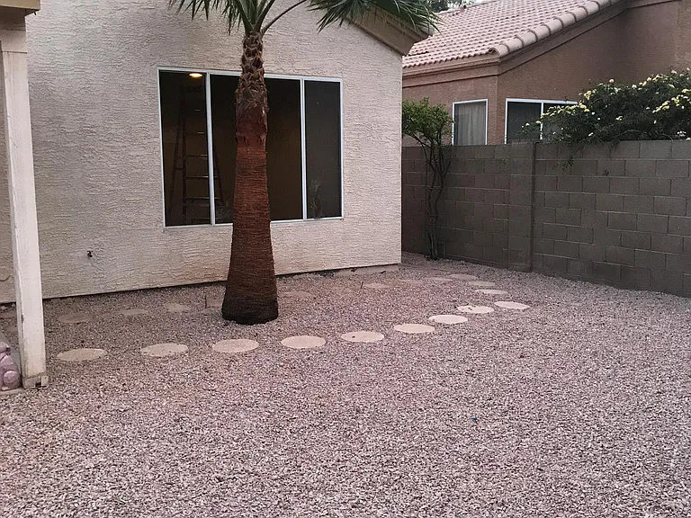 Xeriscaped backyard.