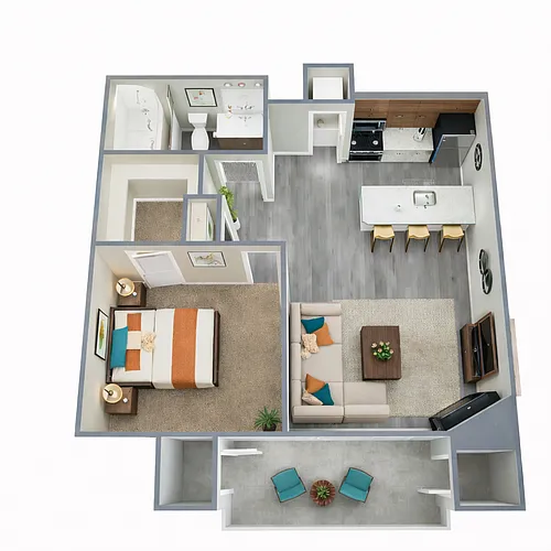 Floor plan 1 Bed 1 Bath