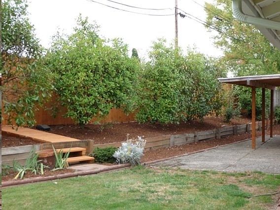 backyard backs up to private school yard