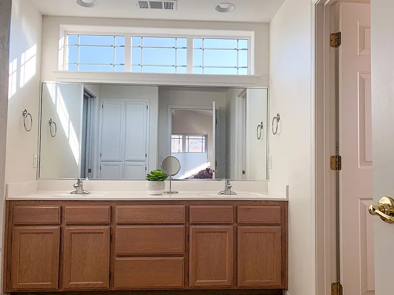 Master bathroom double sink