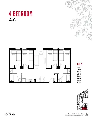 Floor plan Four Bedroom Two Bath