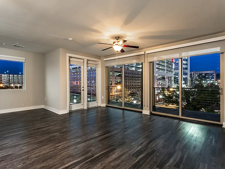 Open Concept Living Area with Downtown Views