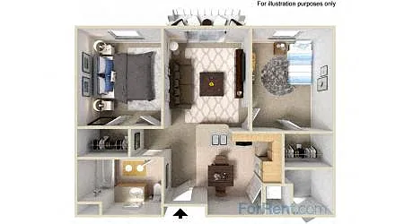 Floor plan 2 Bedroom 1 Bath B | Age 55+