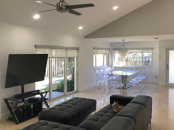 Living room and dining room