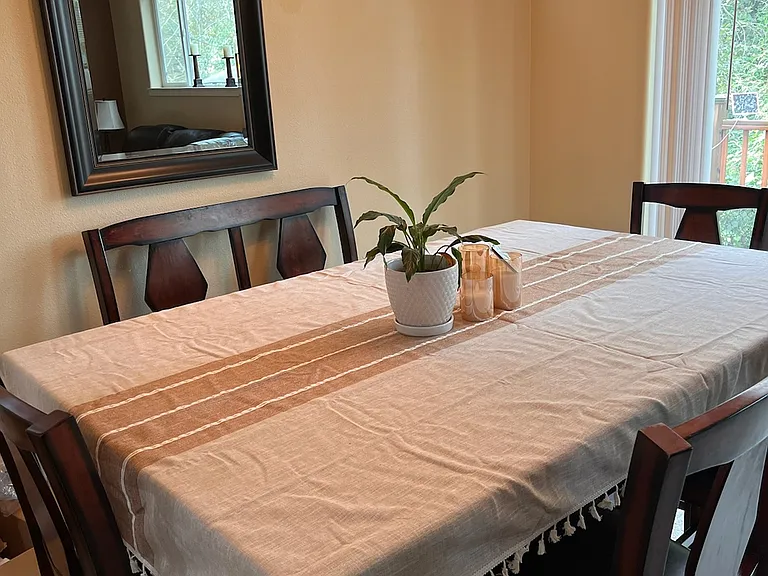 Dining area. Picture provided by tenant. Note that rental is unfurnished.
