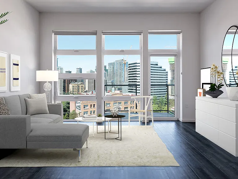 Living Room with Floor-to-Ceiling Windows and Hard Surface Flooring
