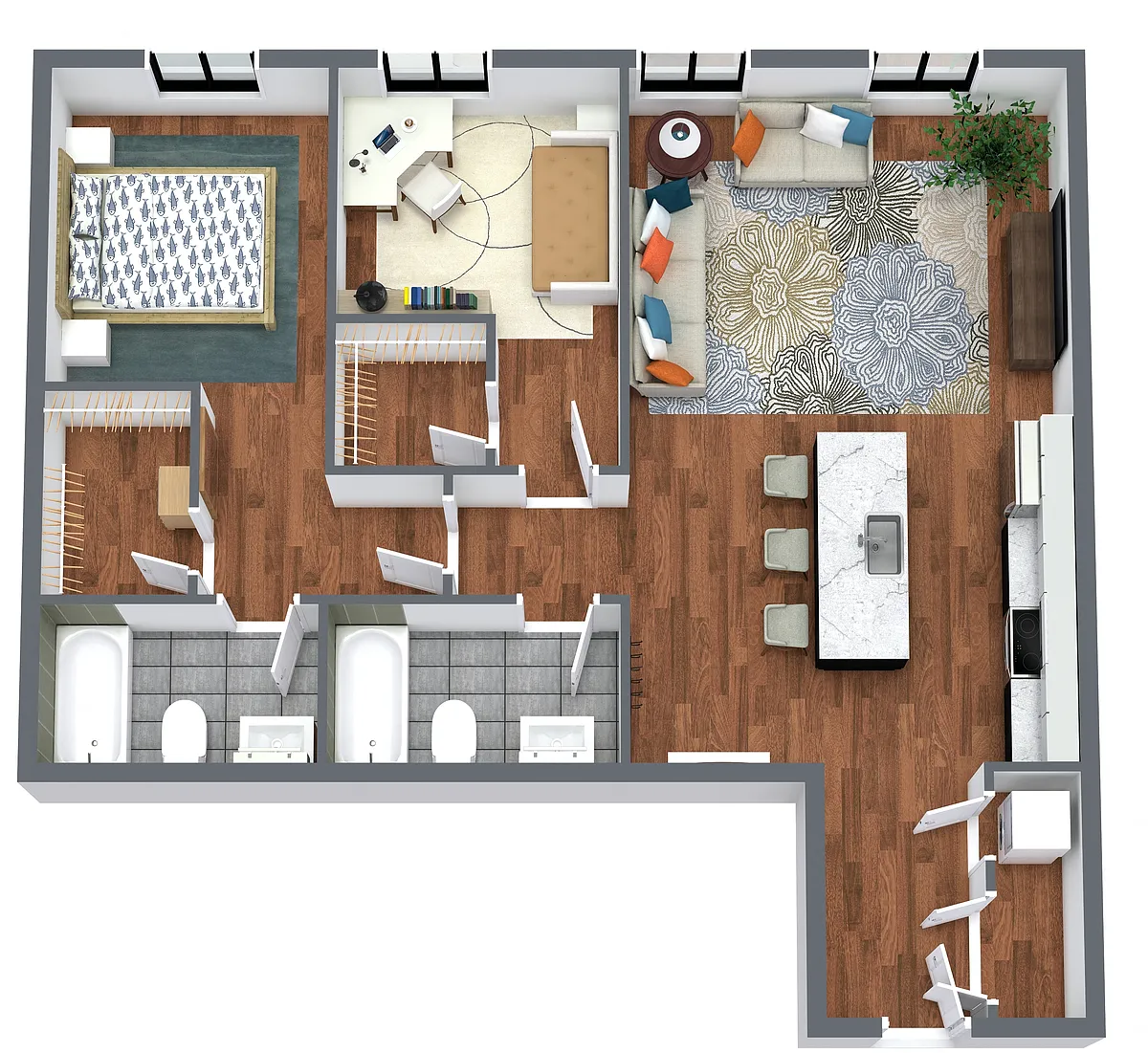 Floor plan The Archive - 2 Bedroom