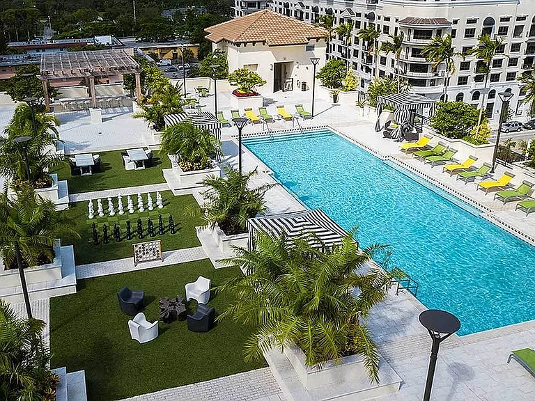 2 rooftop pools with gaming and cabanas