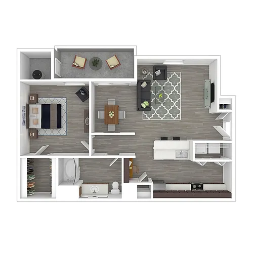 Floor plan 1x1-820- Classic
