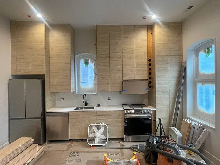 In progress photo of kitchen