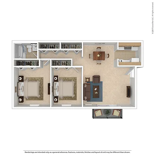 Floor plan 2 Bedroom 1 Bath Traditional