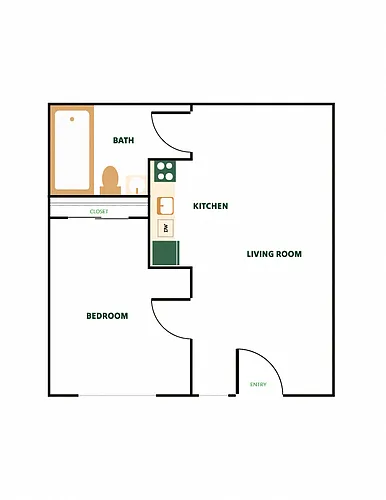 Floor plan 1x1S