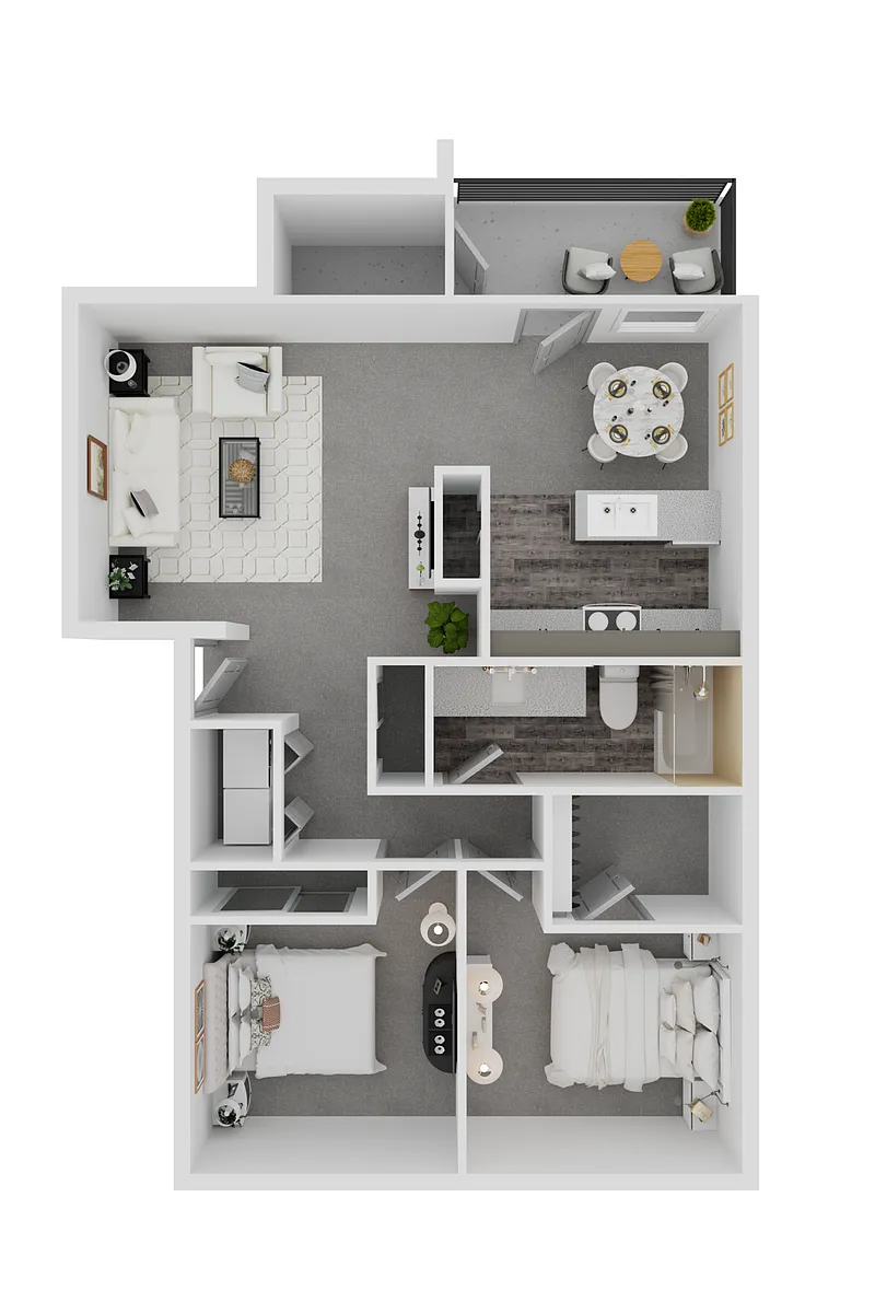 Floor plan 2/1 950sf