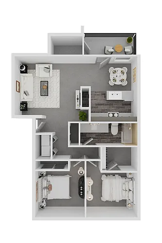 Floor plan 2/1 950sf