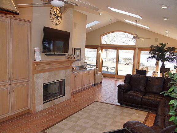 Living area with fireplace