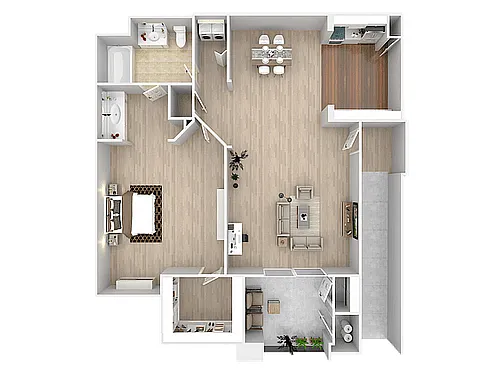 Floor plan Apollo 1 Bedroom 1 Bathroom