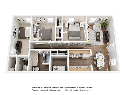 Floor plan Three Bedroom, One and Half Bath