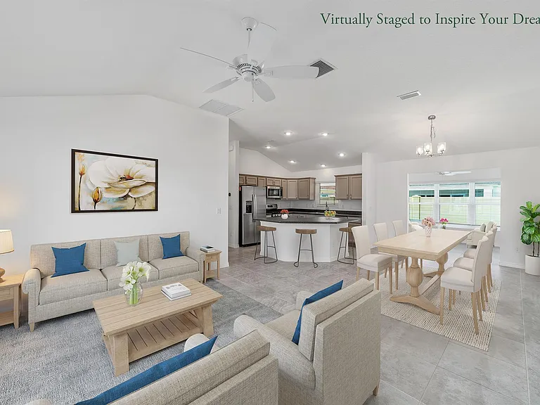 Expansive living room with ample natural light