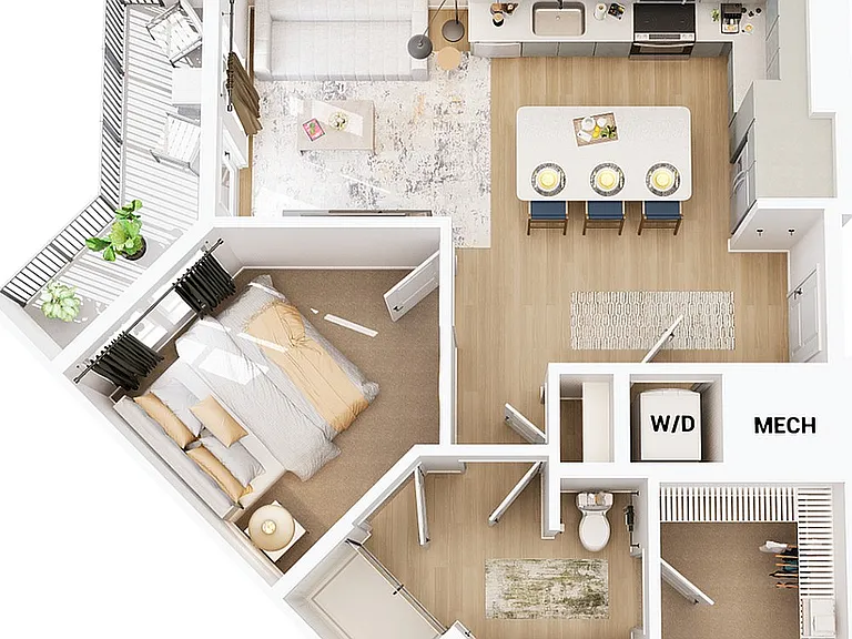 3D Floorplan - Unit A2 3D Floorplan - Unit A2