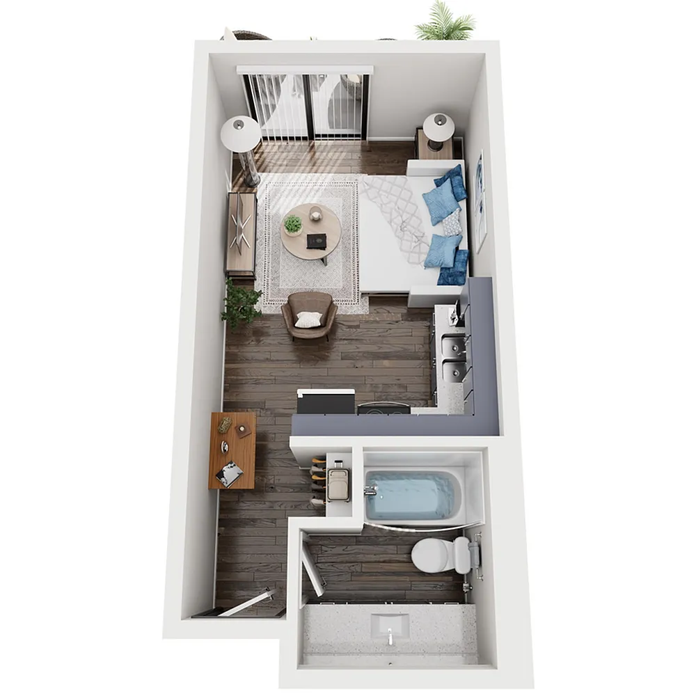 Studio | 1 Bath | 310 sqft Studio | 1 Bath | 310 sqft - The Mod at Mills