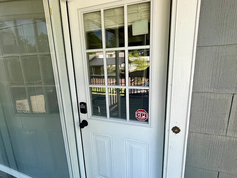 back door with keypad entry
