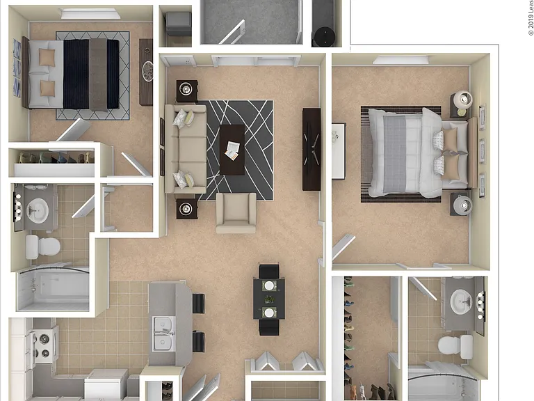 B2: Beds - 2: Baths - 2: SqFt Range - 982 to 982