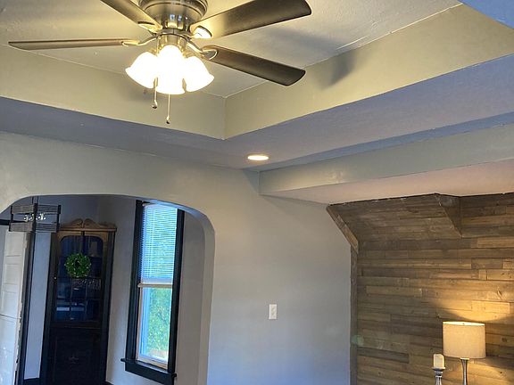 Living room with coffer ceiling